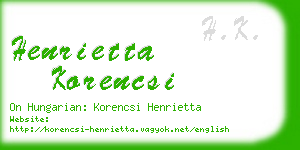 henrietta korencsi business card